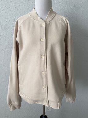 MPG Cream Organic Cotton Sweatshirt Jacket XL